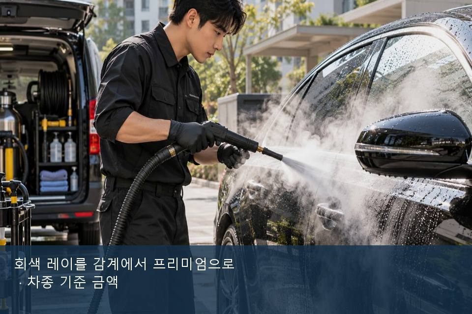 회색 레이를 감계에서 프리미엄으로 · 차종 기준 금액